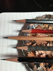 5 sharpened blackwing pencils